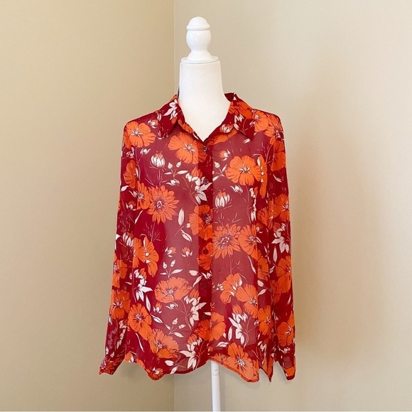 CAbi Hothouse Blouse #3766 in Scarlet Flower NWT - Medium - Picture 12 of 12